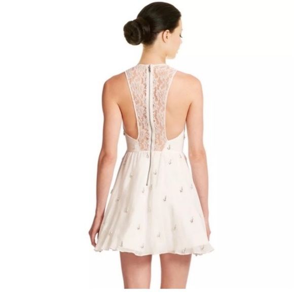Alice + Olivia NWT Gilda Lace Back Embellished Dress sz 4 - Picture 2 of 13